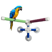 Suction Cups Birds Parrots Bathing Shower Standing Platform Bar Dual Stick Paw Grinding cket Station Interesting Perches