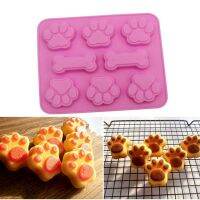 【lz】﹍☜  Moldes De Bolo De Silicone Pegada De Cão 3D Baking Acessórios Paw Bakeware Cortador De Biscoitos De Osso Bolo Fondant