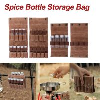 【CC】 Outdoor Camping Spice Bottle Set Seasoning Bottles Storage Condiment Jar Cruet Holder Canvas