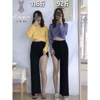 COD hjzfk0 S-4XL Women Korean Fashion กางเกงขากว้าง เอวสูง ทรงหลวม