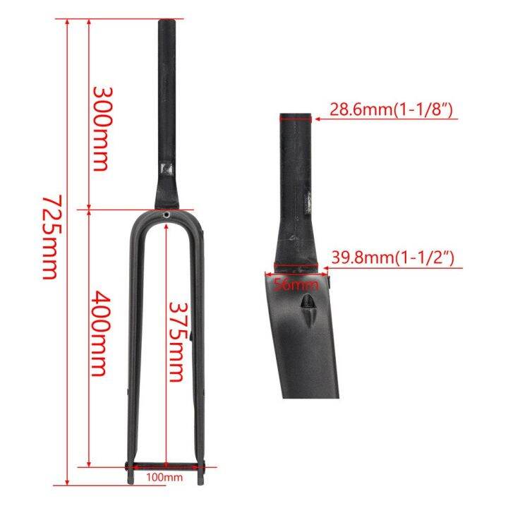 Full Carbon Gravel Fork Road Bike Front Fork Max Tire 700X45c Gravel Bicycle Fork Internal