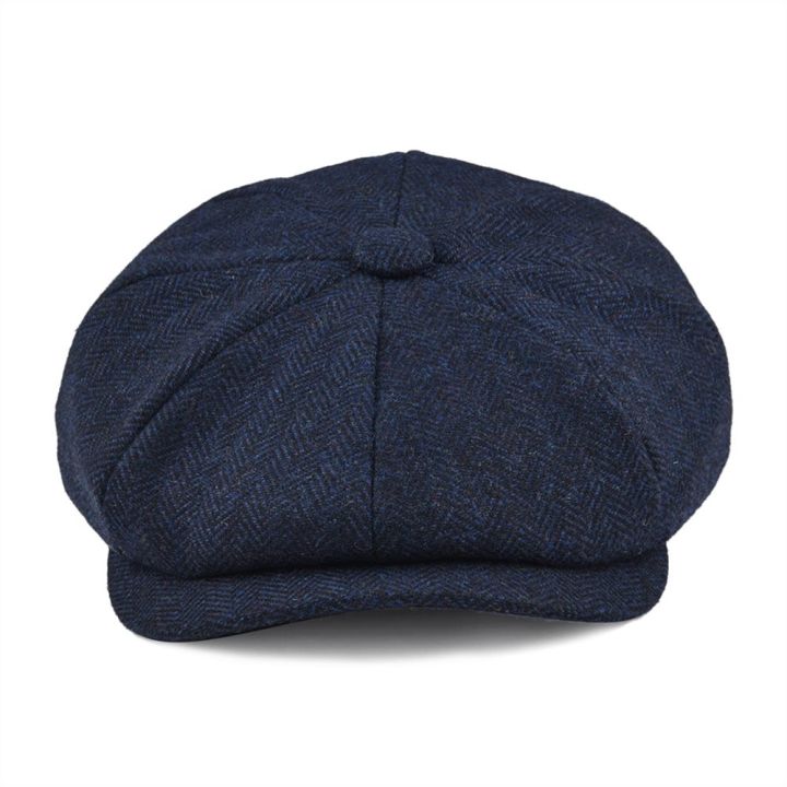 boela-ขนสัตว์-t-navy-blue-herringbone-newsboy-หมวกผู้ชาย8-quarter-แผง-cabbie-แบนหมวกผู้หญิง-driver-beret-หมวก