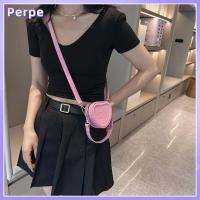 PERPE รูปหัวใจ กระเป๋า Crossbody หนังพียู มินิมินิ กระเป๋าถือแบบถือ ลำลองแบบสบายๆ กระเป๋าใส่เงิน กระเป๋าสะพายไหล่แบบสั้น สำหรับผู้หญิง