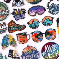 Mountain Adventure Applique Embroidered Patches For Clothing Thermoadhesive Patches Outdoor Patch Iron On Patches On Clothes