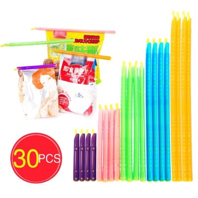 【cw】 30Pcs 5 Colors Sealer Closure Sticks Food Saver Plastic Fresh-Keeping Clamp Rod
