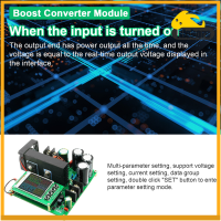 ตัวแปลง Nishore-900W บูสต์โมดูลแรงดันไฟฟ้าคงที่ DC9-60V อินพุต DC10-120V เอาต์พุตสูงสุดกระแส15A เครื่องควบคุมเครื่องแปลงแรงดันไฟฟ้าที่มีความแม่นยำสูงพร้อมนิ้วหน้าจอ TFT 1.77