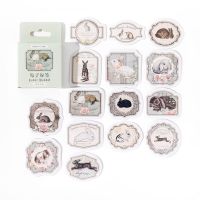 40Packs Wholesale Mini Box Sticker  Label Vintage Simplicity Animal Manual Account Decorative material Sealing sticker DIY Stickers Labels