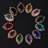 Fashoin Crystal Glass Pendant Oval Shape Rhinestone Charms For Vintage Womens Earrings Earrings Bracelet DIY Crafts Supply 5pcs Headbands