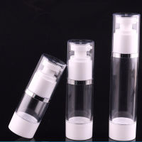 15ml 30ml 50ml Travel Plastic Transparent Mini Vacuum Pump Vessel Silver Line Empty Refillable Bottles Portable Airless Bottle