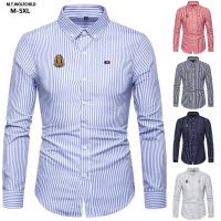 High Quality Mens Shirt Business New-Design Casual Striped Blouse Hommes Cotton Clothing Tops Fashion Fit Slim Male Shirts M-5XL