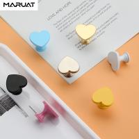 Heart Shaped Childrens Room Drawer Knob Single Hole Cabinet Knobs and Handles Cartoon Pink Door Handle Golden Furniture Handle