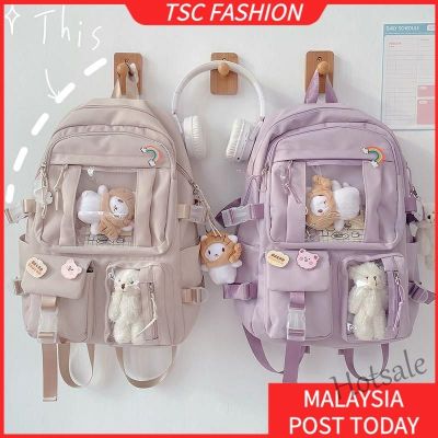 【hot sale】✎◆№ C16 TSCfashion Large-capacity High School Student Backpack Ins Japanese Schoolbag Female Korean Girl Backpack