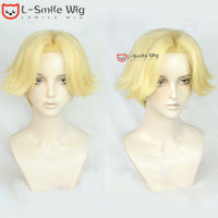 Anime Tokyo Revengers Seishu Inui Light Golden Short Cosplay Wig Heat Resistant Halloween Party Wigs Free Wig Cap