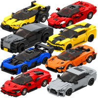 2022ร้อน MOC ความเร็วเมืองรถแชมป์แข่งคลาสสิก Supercar อาคารบล็อกอิฐแข่งซูเปอร์เทคนิคสร้างสรรค์โรงรถ DIY ชุด