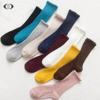 Nine-Color Socks Lace Middle Cut Piled Women Japanese Style Fungus Side Cotton CC