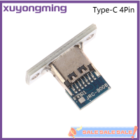 Xuyongming แจ็ค USB Type-C 2Pin 2P 4P สายแถบกันน้ำของหัวแร้งแจ็คคอนเนคเตอร์ตัวเมียชาร์จพอร์ตขั้วต่อหลอดไฟ LED ชนิด C USB