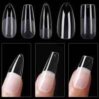 1Bag Seamless Press on Fake Nails Coffin Nail Tips Clear Half-matte Short Square Full Cover False Nail Artificial Tool fenguhan