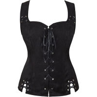 ฮาโลวีนยุค Steampunk Renaissance เสื้อกั๊กคอสเพลย์เครื่องแต่งกายสำหรับผู้หญิง Pirate Vest Viking Vintage Lace Up Corset Top Saias