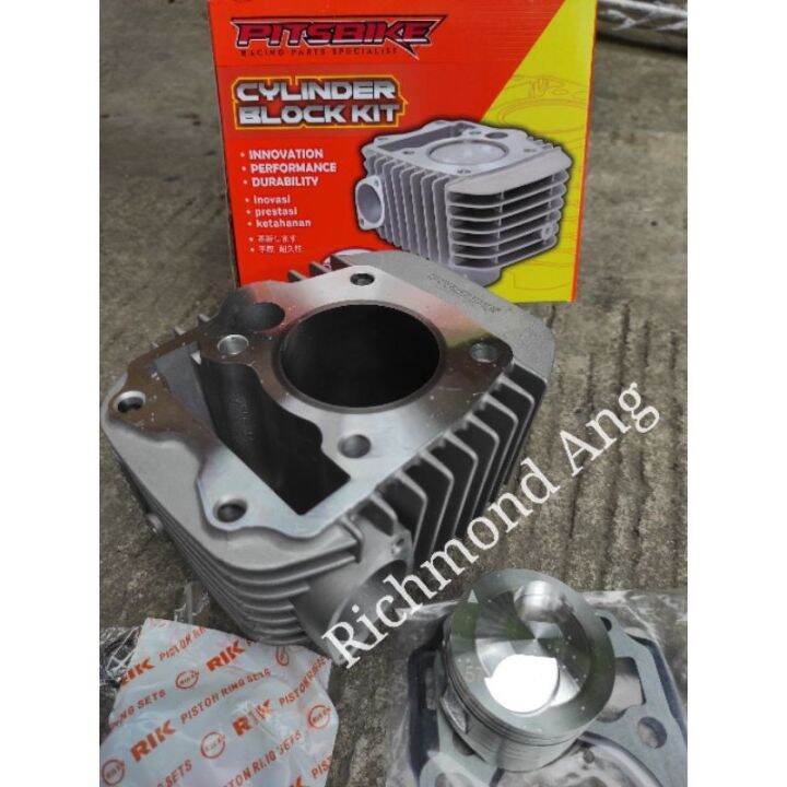 PITSBIKE steel 57mm cast dome piston kit stock valve pocket cylinder