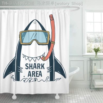 【CW】✉♘✻  Shower Curtain Set with Hooks Polyester Fabric Typo and Boy Kid Tee for