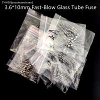 ▩✽ 10Kind 100pcs 3.6x10mm Fast-Blow Glass Tube Fuse Fast Break With Pin 3.6X10MM 250V 0.5A 1A 2A 3A 3.15A 4A 5A 6A 8A 10A Mix Kits