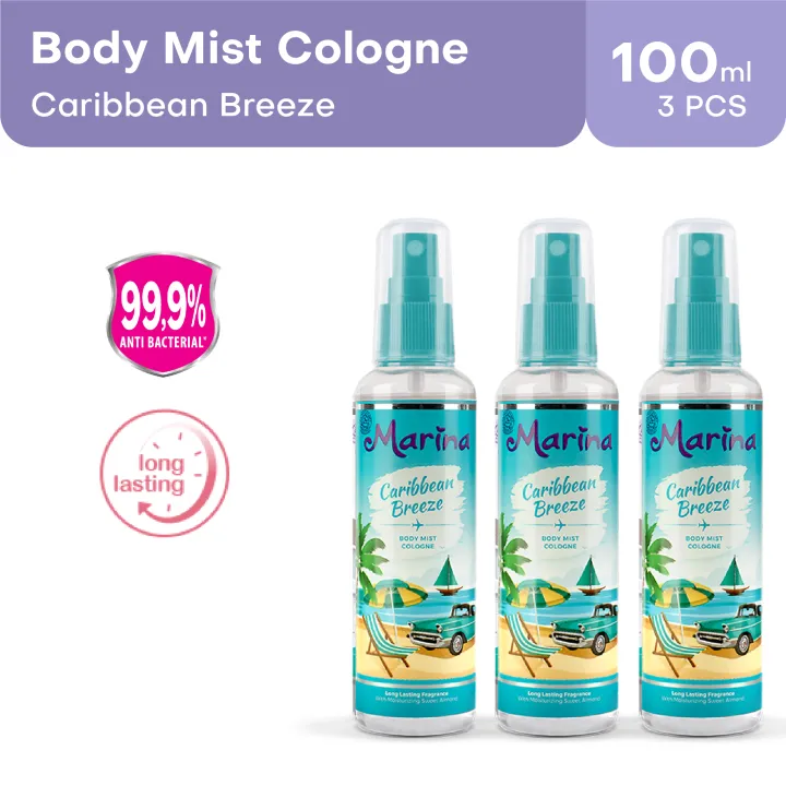 Marina Hair & Body Mist Cologne - Caribbean Breeze [100 ml / 3 pcs]