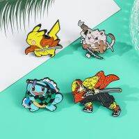 New Pokemon Pikachu  Cosplay Badge Anime Figure Charmander Bulbasaur Squirtle Bag Decoration Accessories for Boy Girl Gift Fashion Brooches Pins