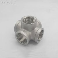 Stainless Steel 304 1/4 3/8 1/2 3/4 1 1-1/41-1/22Female BSP Thread Pipe Fitting 5 Way Equal Cross Connector SS304