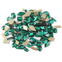 Mix Shape Emerald Crystal Rhinestones 100pcs Flat back 3D Nail art Rhinestone for DIY Nails art Decoration