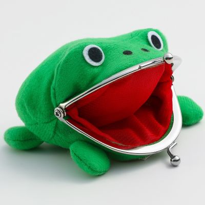 ♧☁● Trending Products Adorable Anime Frog Wallet Coin Purse Key Chain Cute Plush Frog Cartoon Cosplay Purse for Women Bag Accessorie
