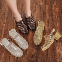 ขายดีที่สุด ioztt2023 - /✾▨✑ Koovan Women 39;s Sandals 2021 New Heels Transparent Plastic Slippers Beach Shoes