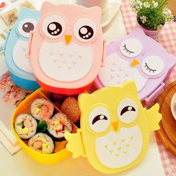 1pc Cartoon Bento Box For Outdoor With Dividers, Portable Student Lunch Box