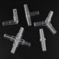 10pcs 5mm Aquarium Fish Tank Water Pipe Fittings Air Pump Hose Distributor Splitters Elbow Tee Transparent Acrylic Connectors Watering Systems Garden