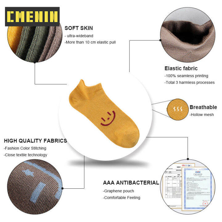 cmenin-miiow-5-pairs-ถุงเท้าผู้ชายผ้าฝ้ายปักลาย-antibacterial-mens-boat-sock-แบรนด์แฟชั่นถุงเท้ากันลื่น-mql2b21111