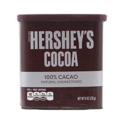 เฮอร์ชี่ส์โกโก้ผง 100% สูตรธรรมชาติไม่หวาน ขนาด 226 กรัม Hersheys Cocoa 100% Unsweetened 226g