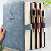 A4 Large Notebook Super Thick Enlarged Notepad Business Soft Leather Simple Work Conference Office Student Diary Stationery Note Note Books Pads