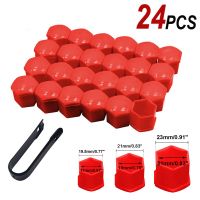 New 24Pcs 17/19/21mm Car Wheel Nut Caps Auto Hub Screw Cover Bolt Rims Exterior Accessories Special Socket Protection Dust Proof Nails  Screws Fastene