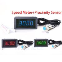 4 Digital Red Green Blue LED Tachometer RPM Speed Meter+Hall Switch Proximity Switch Sensor DC 8-15V Measure range 10-9999RPM