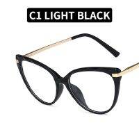 【Replaceable es】COD (San9) TR90 Frame Wanita Logam Kualitas Tinggi Segitiga Cat Eye Kacamata Bingkai Dengan a Cahaya Anti-Biru