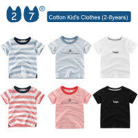 27Kids Store เสื้อยืดแขนสั้นของเด็กเสื้อยืดเด็กหญิงเด็กชายสำหรับเด็กทารก (1Y-8Y) 2023สำหรับเด็กผู้ชายฤดูร้อน