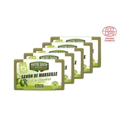 Maitre Savon de Marseille สบู่ธรรมชาติ สบู่ซักผ้า น้ำมันมะกอกบริสุทธิ์ Cuit Au Chaudron Laundry Fabric Soap Olive (5 x 100gm)