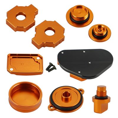 Rear Axle Adjuster Blocks Oil Filter Cover Rear Brake Reservoir Cap For KTM Duke 125 200 390 Duke 2011-2020 2012 2013 2014 2015