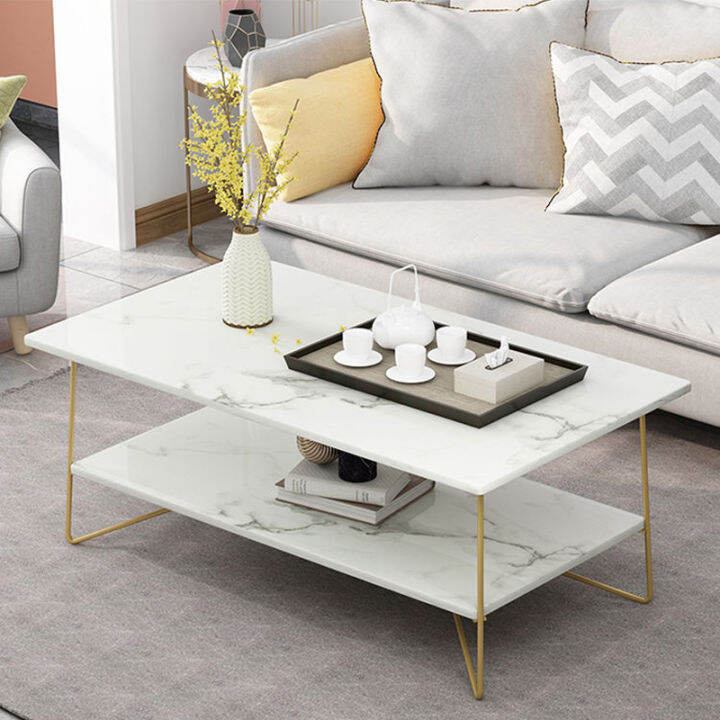 Marble pattern coffee table simple modern creative small apartment two