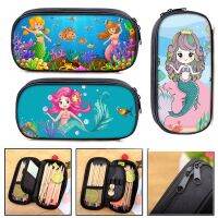 Cartoon Mermaid princess Girl Pencil Bags Woman Cosmetic Bag Student GirlsPencil boxs kids pen case mermaid Coin Purse