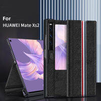 Huawei Mate เคสฝาฝาพับหนังแท้2022 XS2พร้อมหน้าต่างสมาร์ทวิวที่มีขาตั้งและที่ปิดด้วยแม่เหล็ก