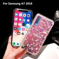 กรณีน้ำเหลวสำหรับSamsung A7 2018เคสโทรศัพท์ทรายดูดเคลื่อนที่G LitterกากเพชรPC + TPUกันกระแทกกรณีนุ่มสำหรับSamsung Galaxy A7 2018กรณี