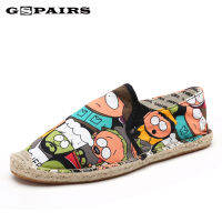 Men Casual Canvas Shoes Flats Heels Cartoon Linen Male Espadrille Fisherman Shoes Boys Flats Plimsolls Loafers. Driving designer