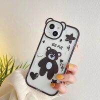 ❤️❤️【การขายร้อน】เคสโทรศัพท์ลายหมีแฟชั่น For iPhone 14 14Pro 14Plus 11 11 12 13 Pro Max Iphone11 Case ปลอกโทรศัพท์คู่ขอบซิลิโคนอ่อนนุ่มบางเฉียบ