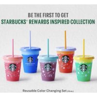 (แท้) Starbucks แก้วรียูสเปลี่ยนสีได้ตามอุณหภูมิของน้ำในแก้ว ขนาด 16oz