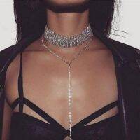 [COD] European and exaggerated retro big-name necklace popular beam neck alloy multi-layer full diamond welding